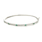 Sterling Silver Green and White Cubic Zirconia Hinged Bangle