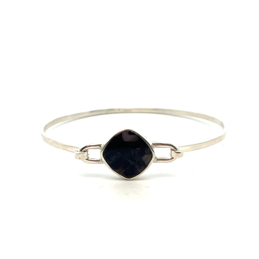 Derbyshire Blue John Sterling Silver Slim Bangle