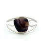 Derbyshire Blue John Sterling Silver Bangle with Split Wire Design