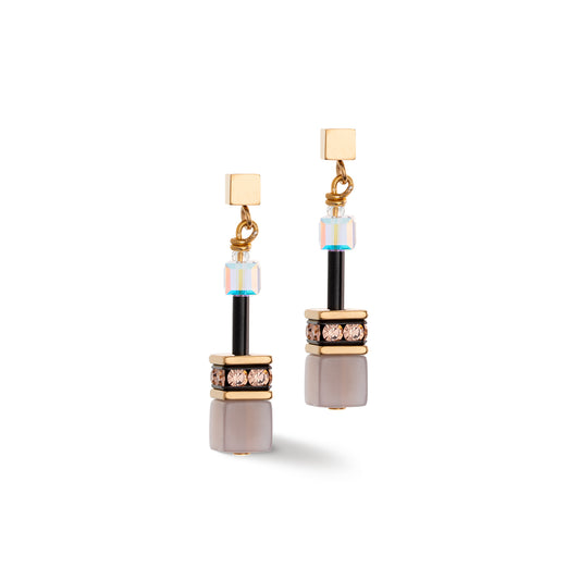 Coeur De Lion Multi Brown Cube Drop Earrings