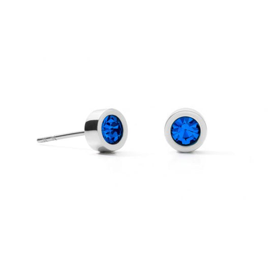 Coeur De Lion Blue Bezel Stud Earrings