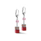 Coeur De Lion Red Pink Cube Drop Earrings 4905/20-0308