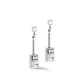 Coeur De Lion Geo Cube White Clear Crystal Drop Earrings