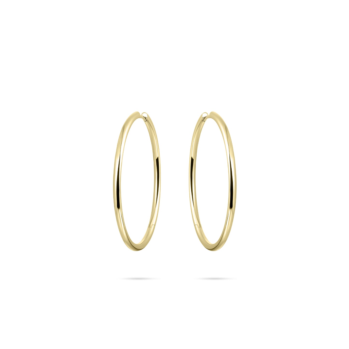 Yellow Gold Plated Plain 40mm Hoop Earrings