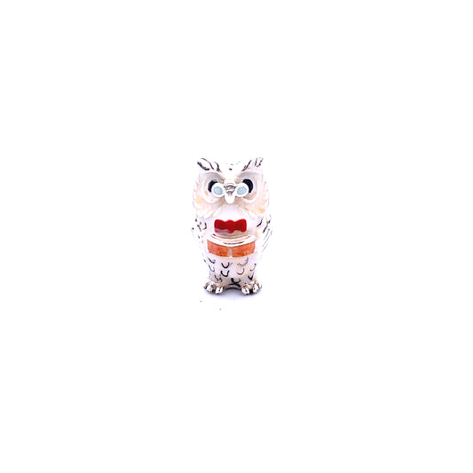 Sterling Silver Enamel Mini Owl Figurine