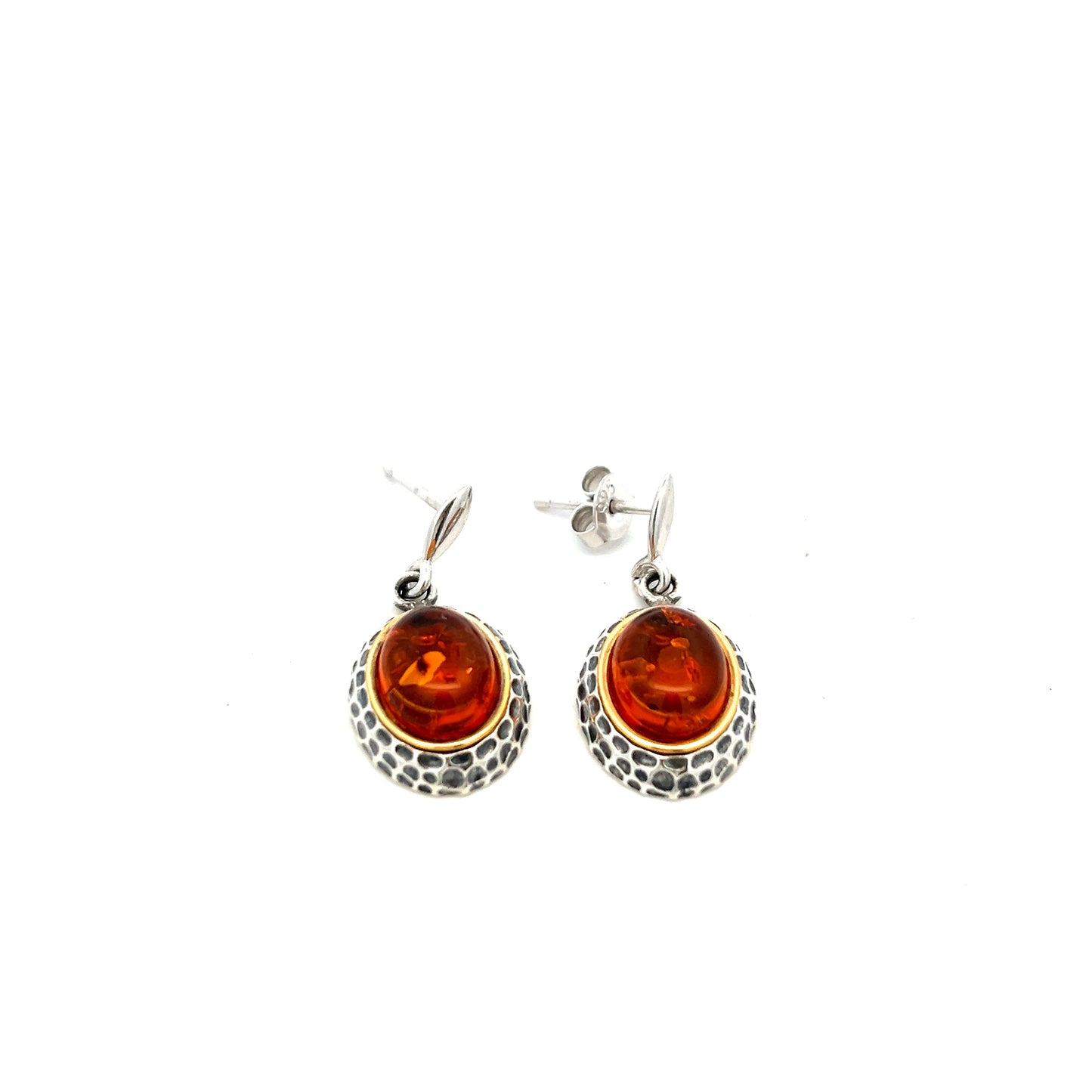 Sterling Silver Amber Drop Earrings