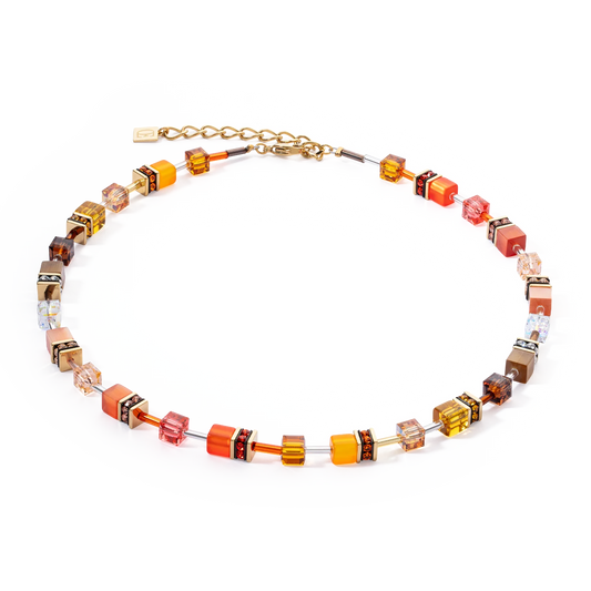 Coeur De Lion Iconic Sunset Orange and Brown Necklace