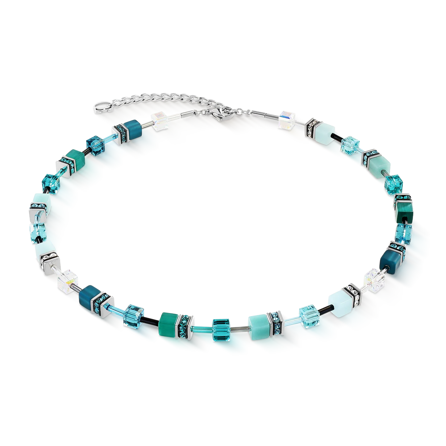 Coeur De Lion Iconic Transformative Teal Cubes Necklace