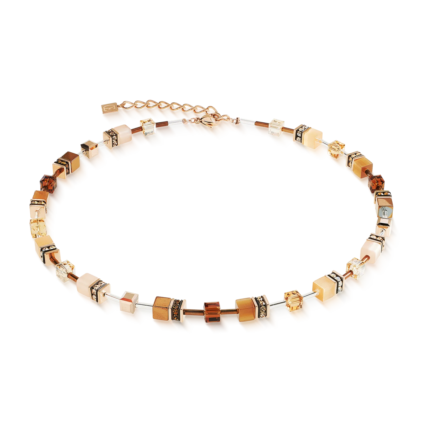 Coeur De Lion iconic Mocha Mousse Rose Gold Plated Necklace