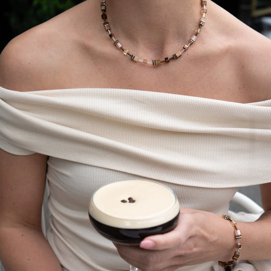 Coeur De Lion iconic Mocha Mousse Rose Gold Plated Necklace