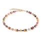 Coeur De Lion GeoCube Iconic Pink Peach Brown Yellow Gold Plated Necklace