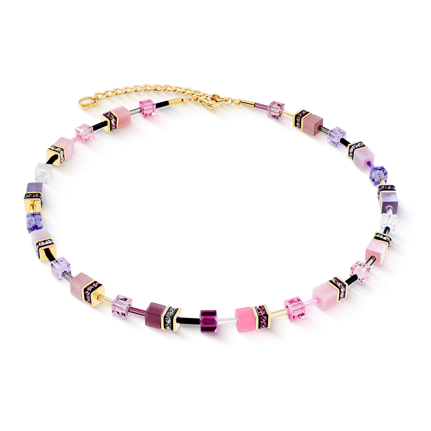 Coeur De Lion Iconic Rose Lilac Cubes Necklace