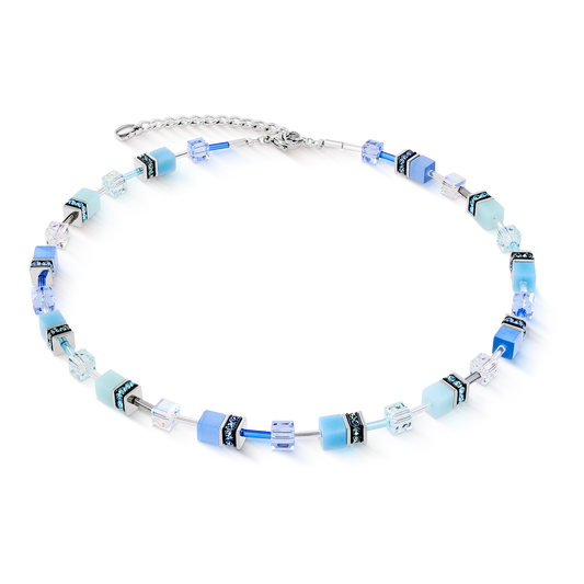 Coeur De Lion Iconic Aqua Blue Cubes Necklace