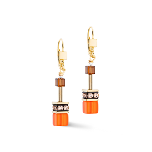 Coeur De Lion Iconic Orange and Brown Drop Earrings
