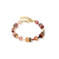 Coeur De Lion Iconic Pink Peach Brown Yellow Gold Plated Bracelet