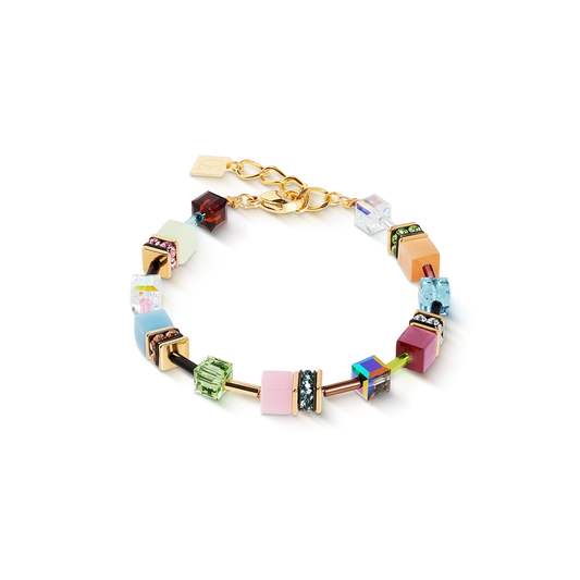 Coeur De Lion Iconic Multicoloured Art Nouveau Yellow Gold Plated Bracelet