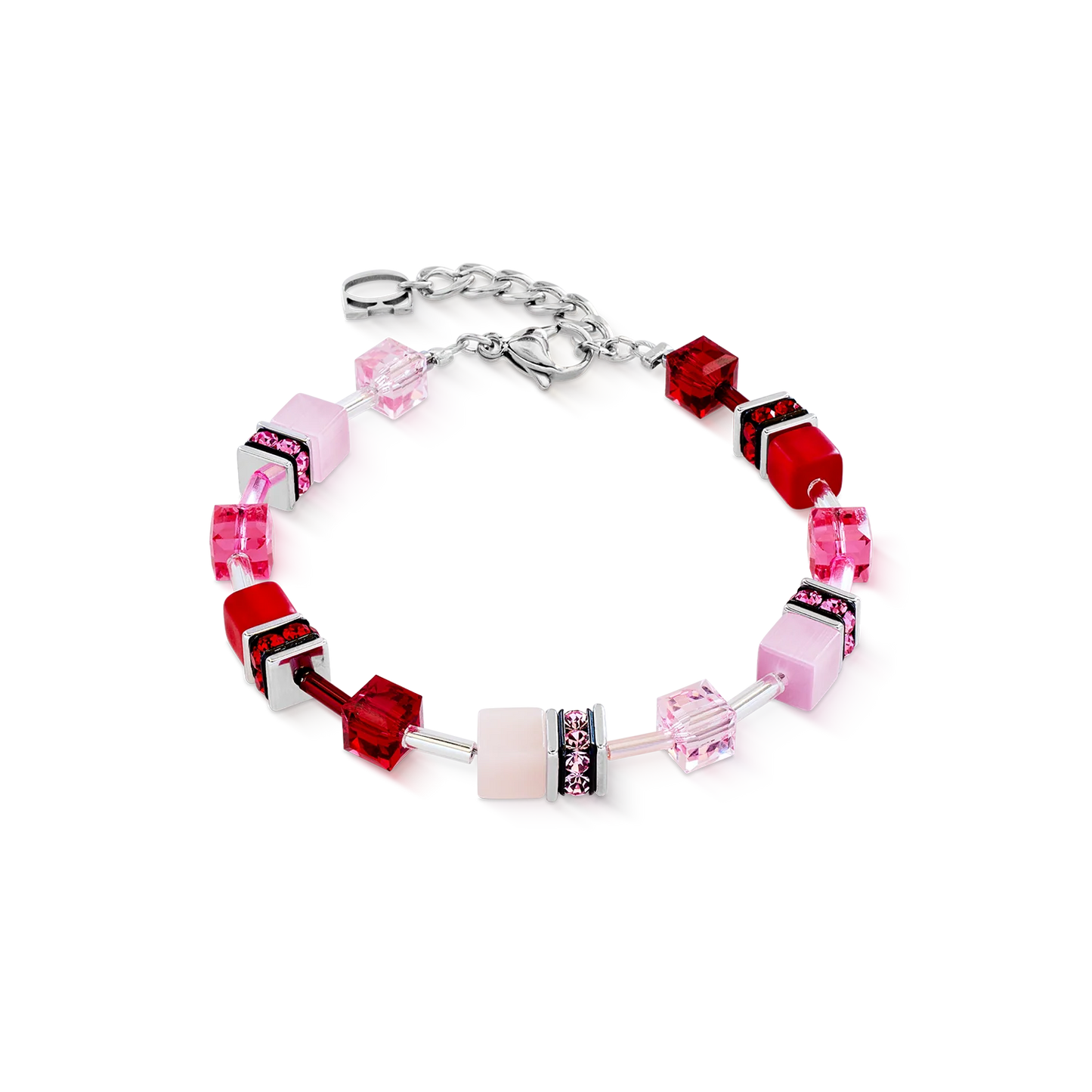 Coeur De Lion Iconic Rose Red Cube Drop Earrings