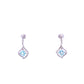 9ct White Gold Blue Topaz and Diamond Drop Earrings