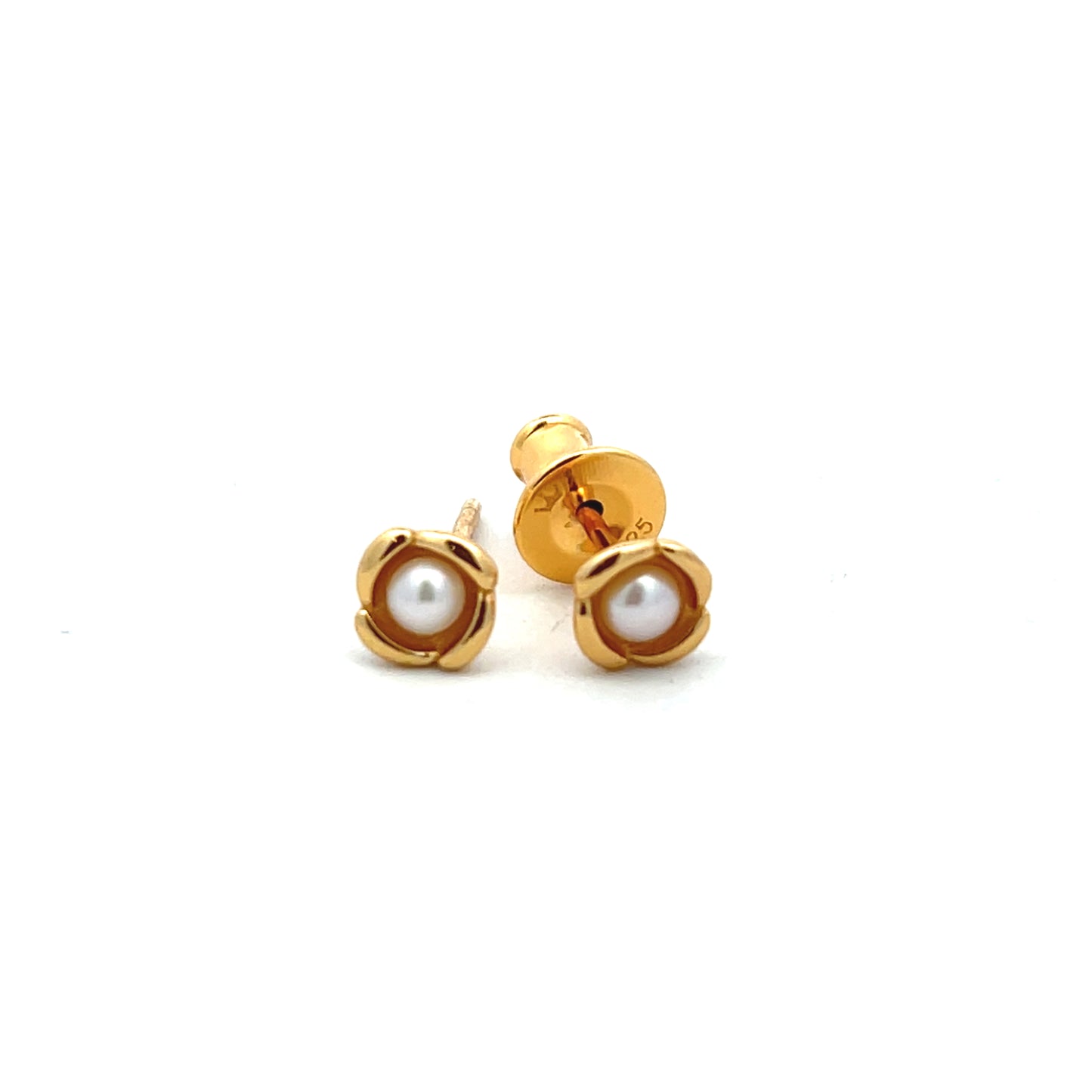 Jersey Pearl Aria Duo Yellow Gold Plated Stud Earrings