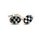Sterling Silver Oval Black Onyx and Mother of Pearl Cufflinks