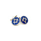 Sterling Silver Round Blue Masonic T Bar Cufflinks