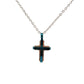 Unique & Co Stainless Steel Matt Blue Cross and Chain