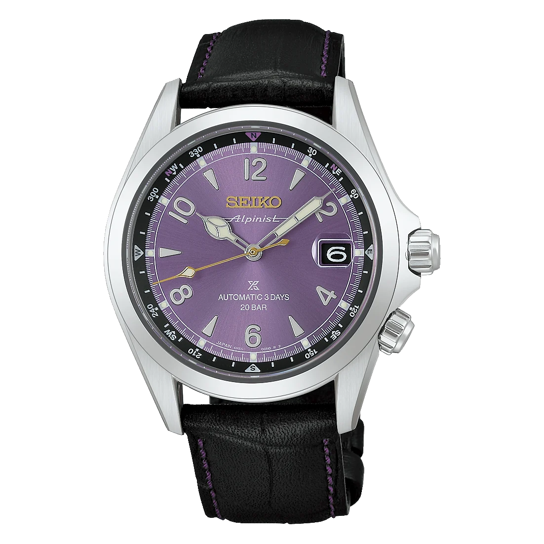 Seiko 145th Anniversary Alpinist Automatic Limited Edition Watch in Edo Purple HBC006J1
