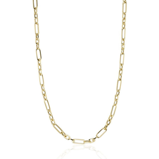 9ct Yellow Gold Hollow Link Necklace 18"