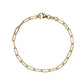 9ct Yellow Gold Mini Hollow Paper Link Bracelet 7"