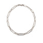 9ct White Gold Slim Oval Hollow Link Bracelet 7"