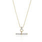 9ct Yellow Gold Diamond Pave T-Bar Necklace