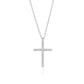 9ct White Gold Diamond Set Cross and Chain