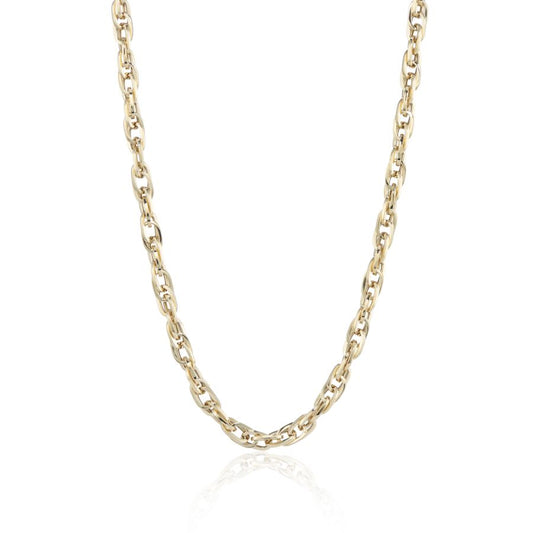 9ct Yellow Gold 18" Square Link Hollow Twist Chain