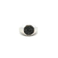 Sterling Silver Black Cubic Zirconia Hexagonal Head Signet Ring Size T