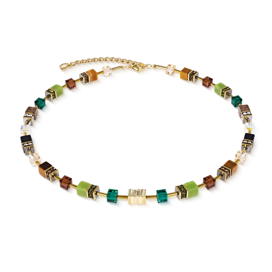 Coeur De Lion GeoCUBE® Iconic Wave Necklace Forest Gold