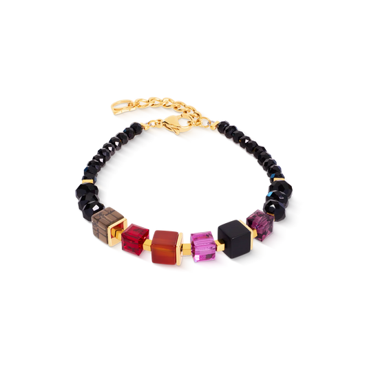 Coeur De Lion Bracelet Cube Mix Precious Berry Gold
