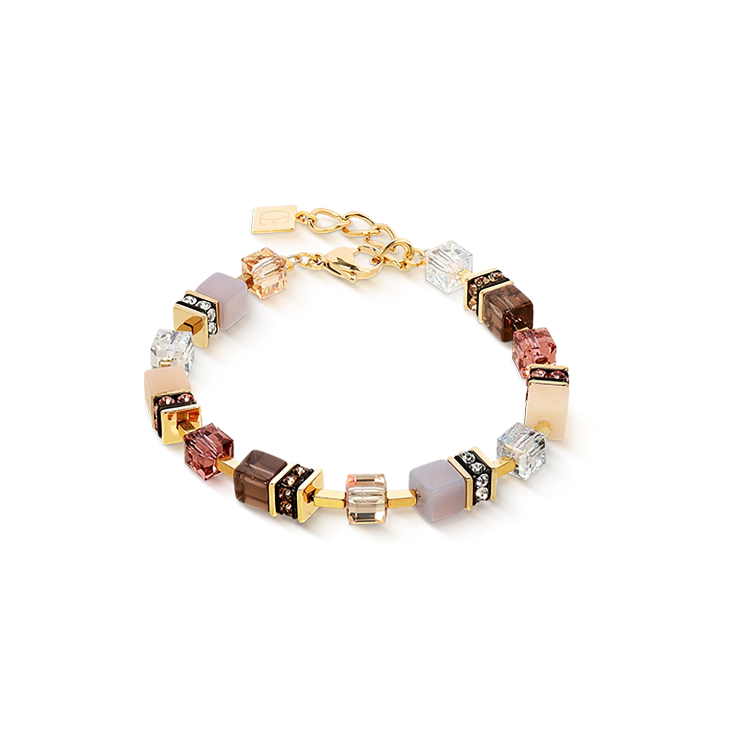 Coeur De Lion Precious Statement Shades Of Brown Yellow Gold Plated Bracelet