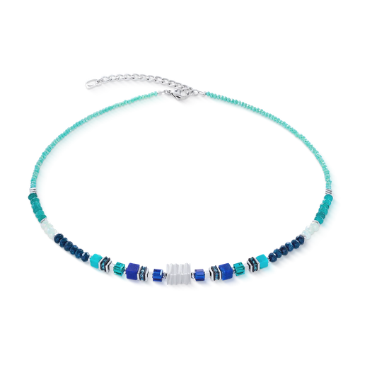 Coeur De Lion Wave Precious Flow Transformative Teal Cubes Necklace