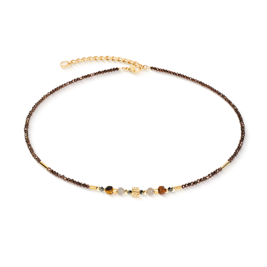 Coeur De Lion Necklace Cube Balance Golden Hazel