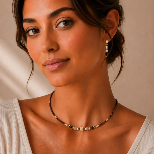 Coeur De Lion Necklace Cube Balance Golden Hazel