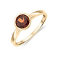 9ct Yellow Gold 6mm Round Garnet Bezel Set Ring