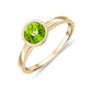 9ct Yellow Gold 6mm Round Peridot Bezel Set Ring