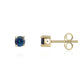 9ct Yellow Gold 4mm Round Blue Sapphire Stud Earrings