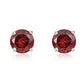 9ct White Gold 5mm Round Garnet Stud Earrings