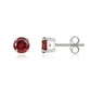 9ct White Gold 5mm Round Garnet Stud Earrings