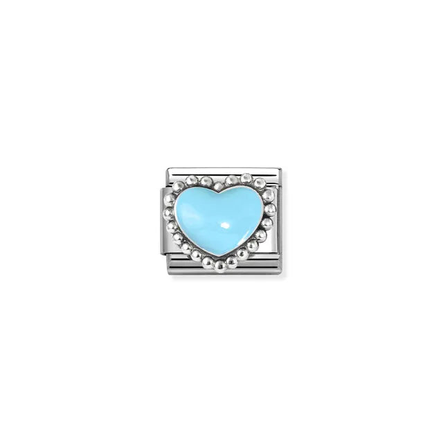 Nomination Composable Classic Beaded Pastel Blue Heart 330204/34