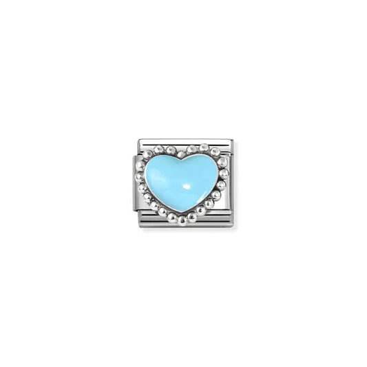 Nomination Composable Classic Beaded Pastel Blue Heart 330204/34