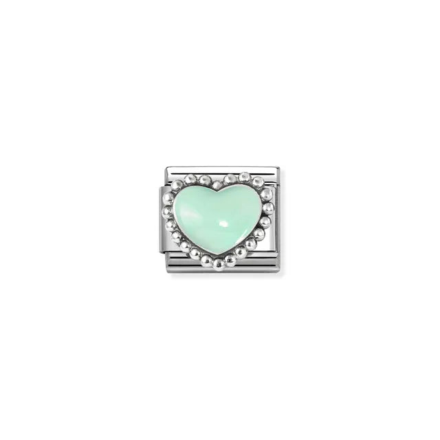 Nomination Composable Classic Beaded Pastel Green Heart 330204/35