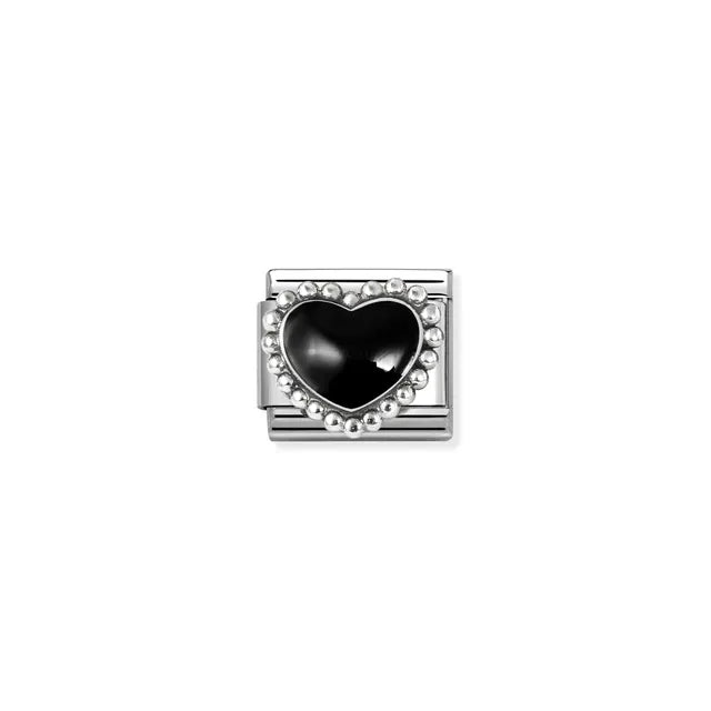 Nomination Composable Classic Beaded Black Heart 330204/38