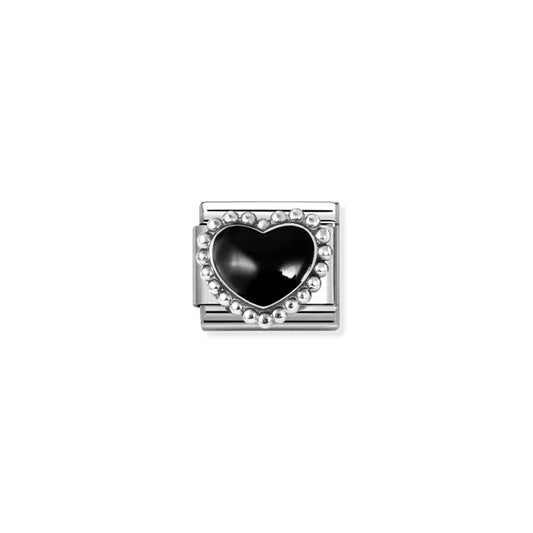 Nomination Composable Classic Beaded Black Heart 330204/38